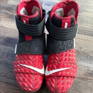 Nike Red and Black Mens/Teens  High-Top Football Cleats